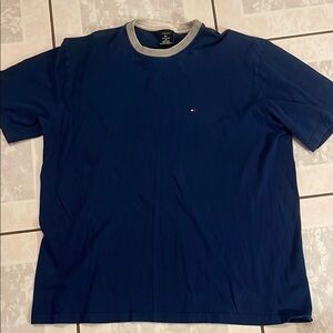 Tommy Hilfiger Men's Classic Blue Tee with Gray Accents